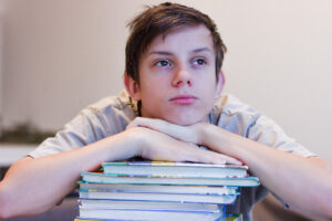 Boy with books