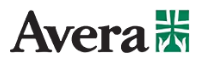 Avera logo with the word Avera in black and a green cross emblem.